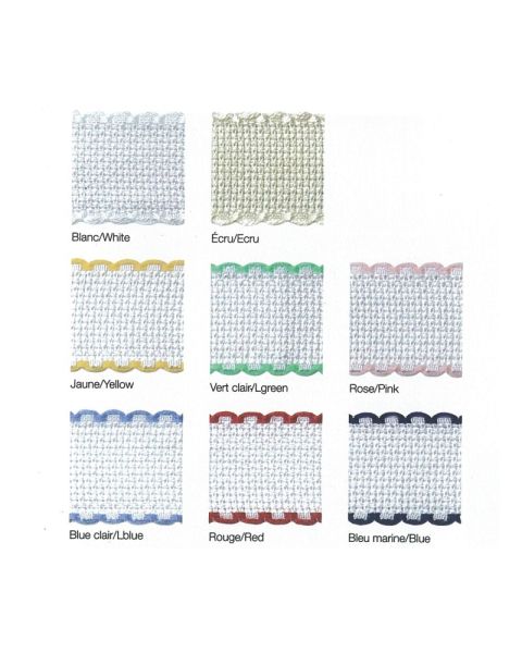 Aïda borduurband 8,5cm 16ct met gekleurd randje van DMC 078.DG677