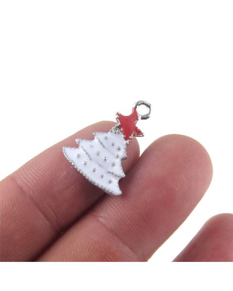 Bedels kerstboompje wit 20mm