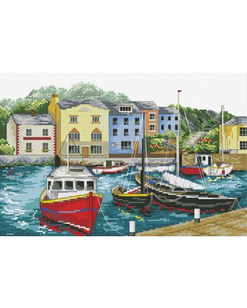 FISHING VILLAGE voorbedrukt borduurpakket van STITCHCOMPANY nw-nc540-048