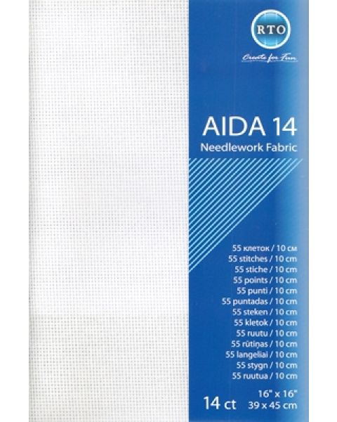 Borduurstof aida 14 count wit 39x45cm STITCHCOMPANY rto-a14-100
