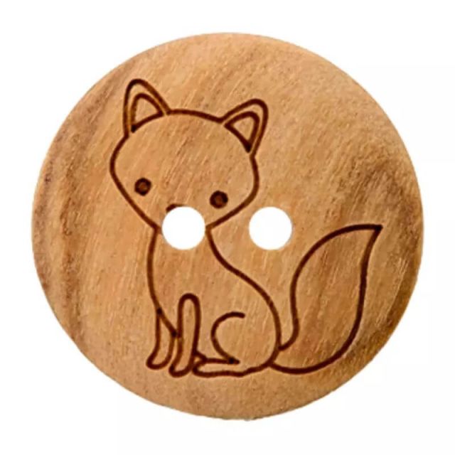 Poolvos houten knoop 15mm 2-gaats UNION KNOPF 0454436.0163