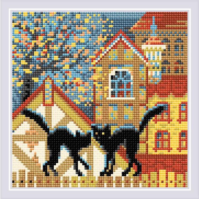Diamond mosaic City & Cats Autumn van STITCHCOMPANY ri-am0049