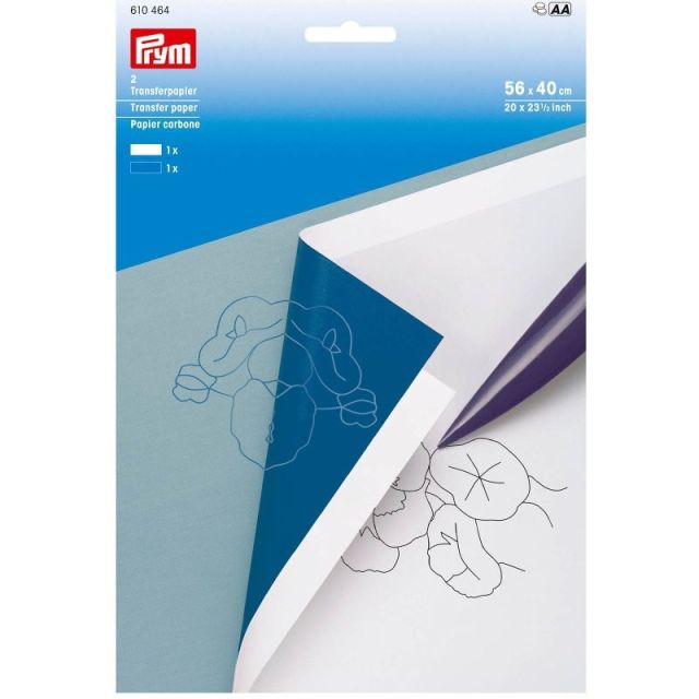 Transferpapier wit / blauw 56x40cm van PRYM 022.610464