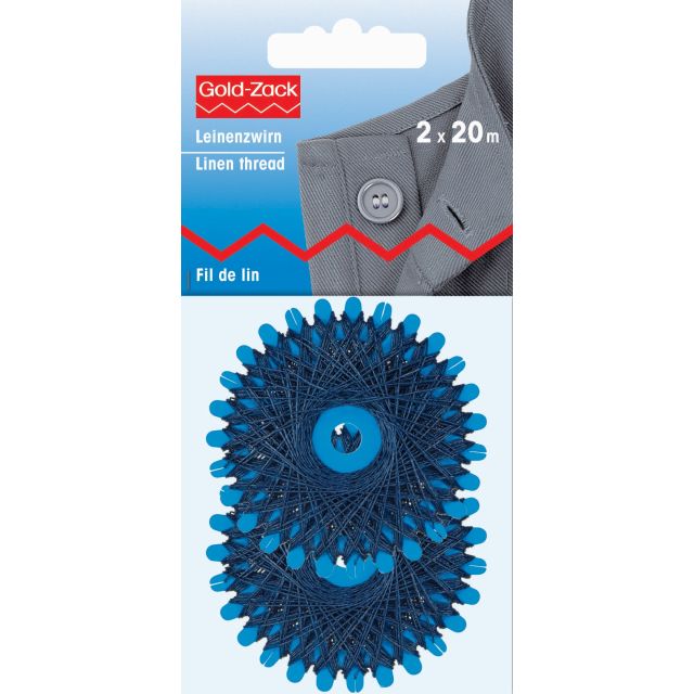 Linnen draad 2x20m donkerblauw van PRYM 033.970842