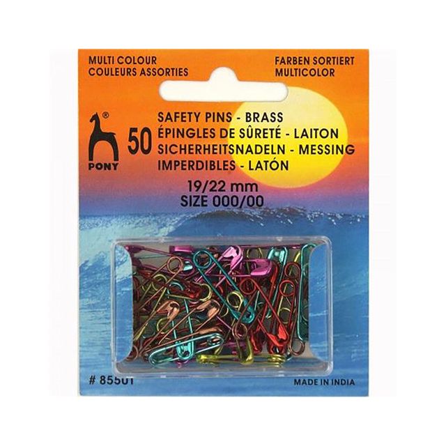 Veiligheidsspelden gekleurd 19/22mm 50stuks van Pony 073.85501