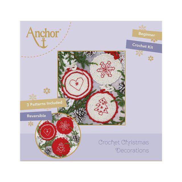 Haakpakket kerstversiering rood-wit ANCHOR 090.AKE0011