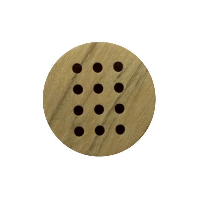 Houten knoop met 12 gaatjes van UNION KNOPF 451461