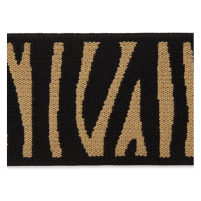 Elastiek met zebraprint 40 mm zwart-beige UNION KNOPF 5419