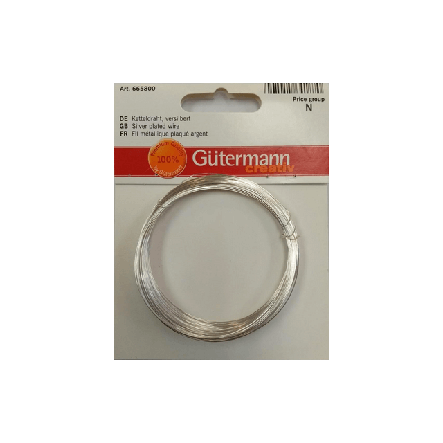 Verzilverd sieradendraad 0,4mm 20m van GUTERMANN 039.665800