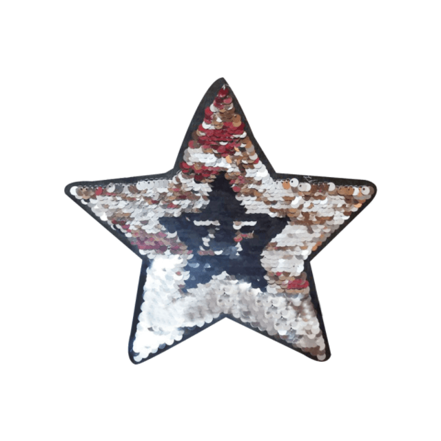 Applicatie ster reversable 22x22cm opnaaibaar