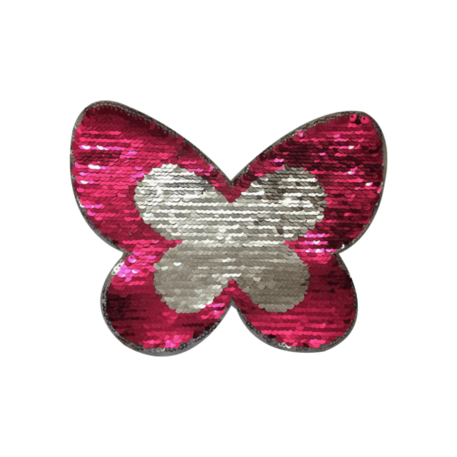 Applicatie vlinder reversable 18x13cm opnaaibaar