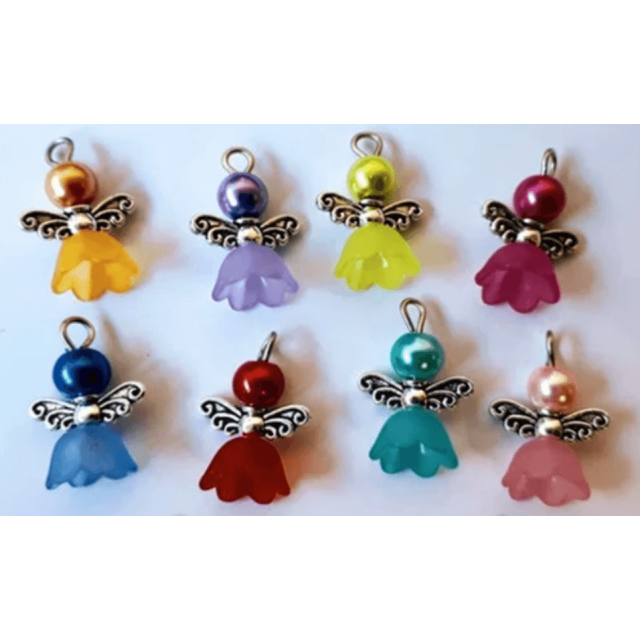 Bedels Engeltjes setje 8 st. gekleurd 21 x 14 mm B062