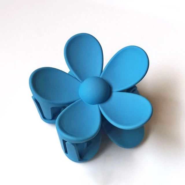 Blauw bloem polyester haarklem