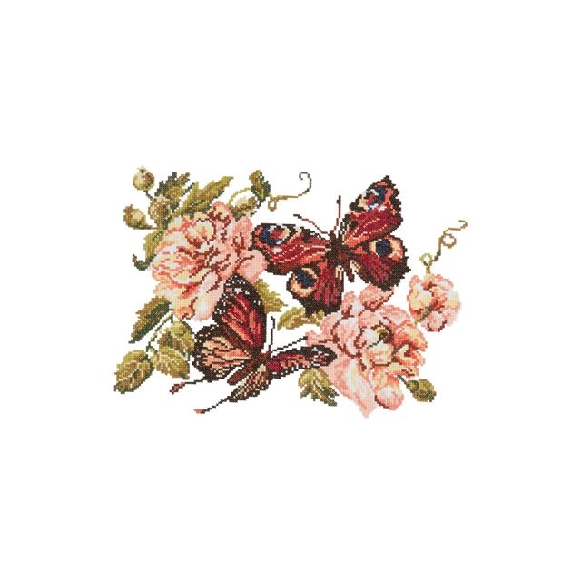 Borduurpakket PEONIES AND BUTTERFLIES van STITCHCOMPANY ci-042-006