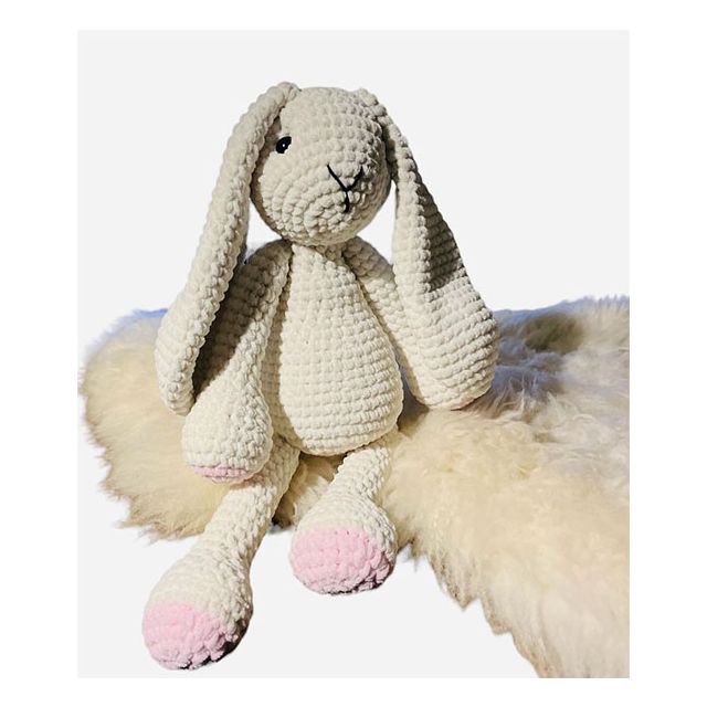 Konijn klein haakpakket crème/roze van N'Studio