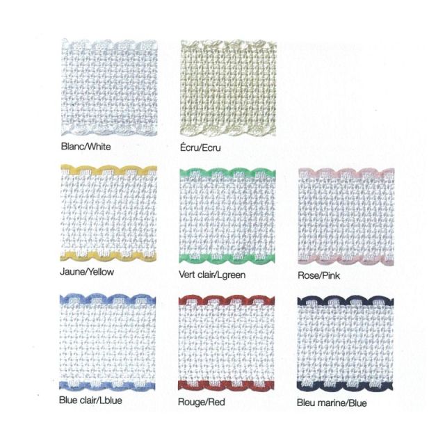 Aïda borduurband 5cm 16ct met gekleurd randje van DMC 078.DG627