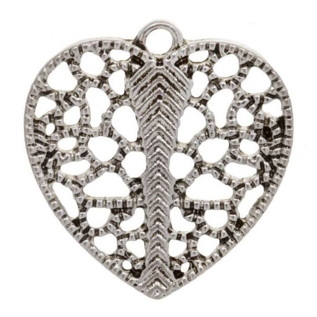 Hartje bedel antiek zilver 26x24mm van DREAMBEADS M1072