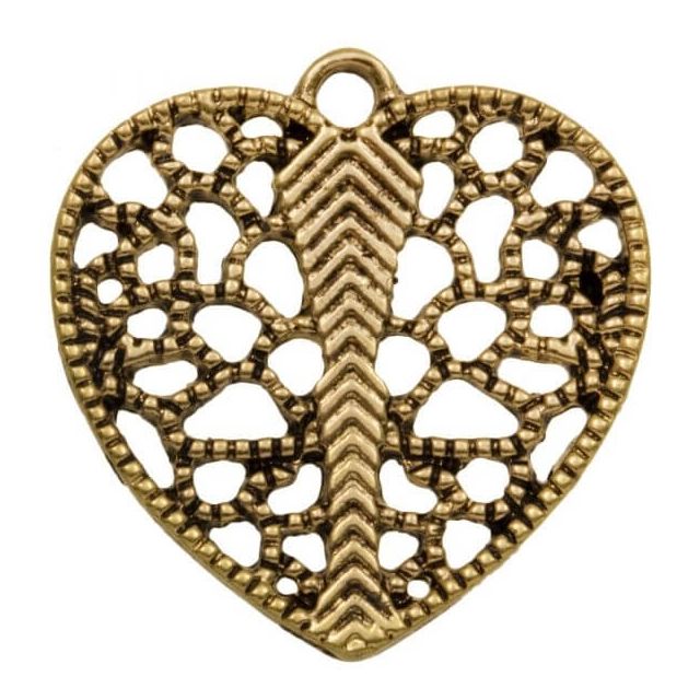 Hartje bedel goud 26x24mm van DREAMBEADS M696