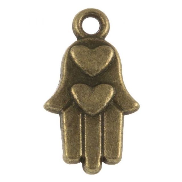 Hamsa bedel brons 15x9mm van DREAMBEADS M1889