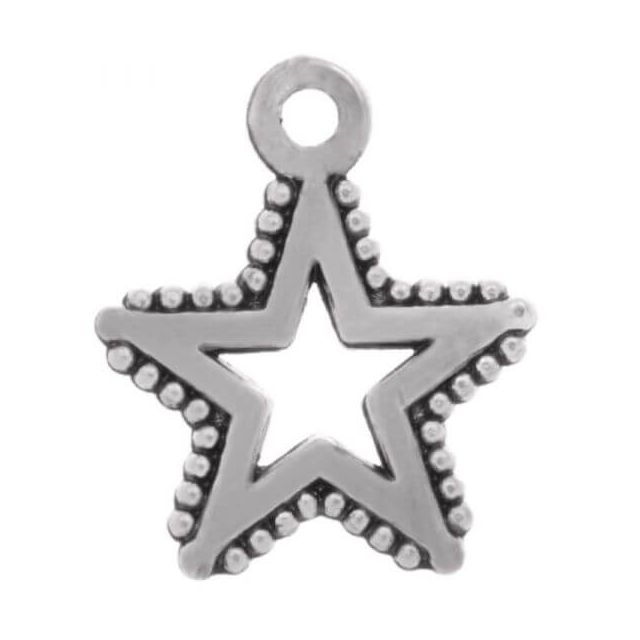 Ster bedel antiek zilver 14x12mm va DREAMBEADS M1021