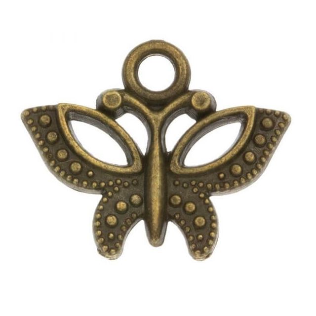 Vlinder bedel brons 19x15mm van DREAMBEADS M1817