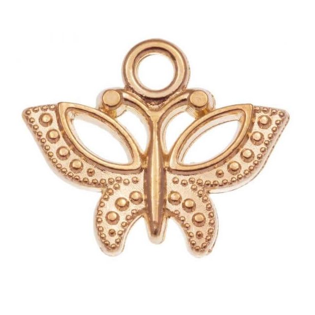 Vlinder bedel goud 19x15mm van DREAMBEADS M1818