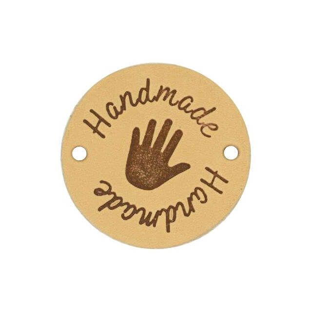 Leren label rond Handmade 3,5cm van DURABLE 020.1224