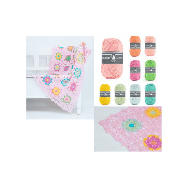 Haakpakket Coaster Square Deken Roze van DURABLE 014.119