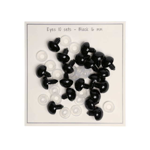 Veiligheidsoogjes 16mm zwart 10paar van GO HANDMADE 17165