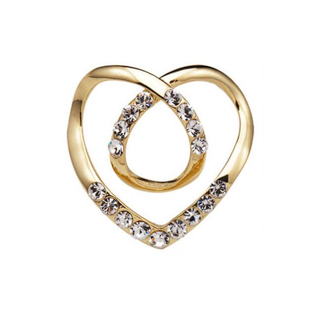 Sjaal gesp hart goud 3.7x3.7cm