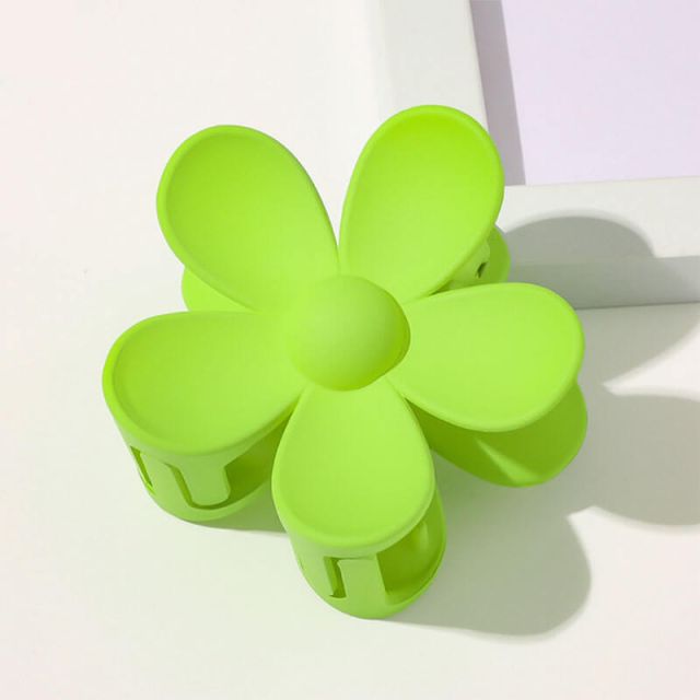 Groen bloem polyester haarklem