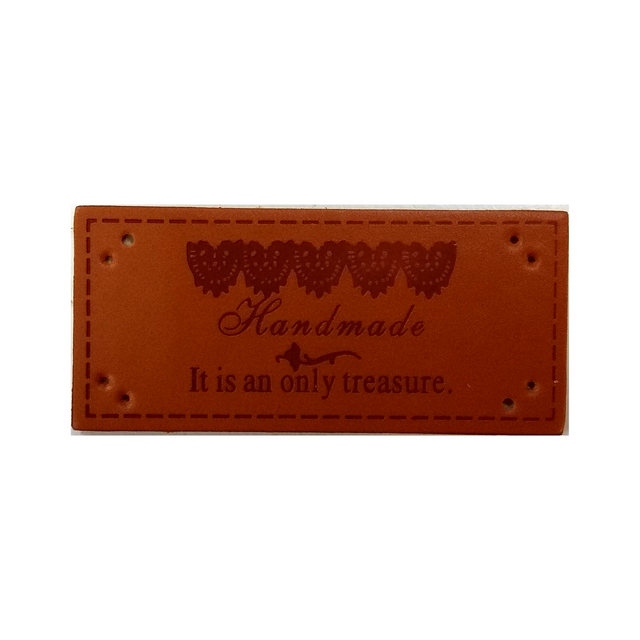 Leren Handmade label It is an only treasure 50x25mm