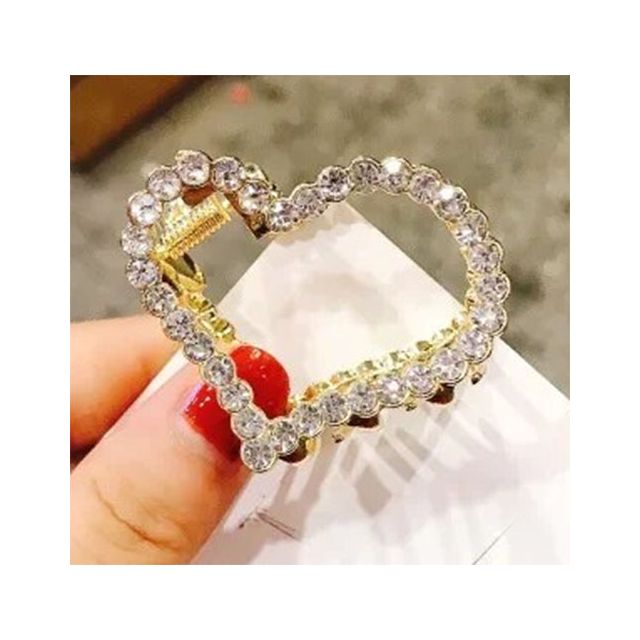 Gouden haarklem hartje strass