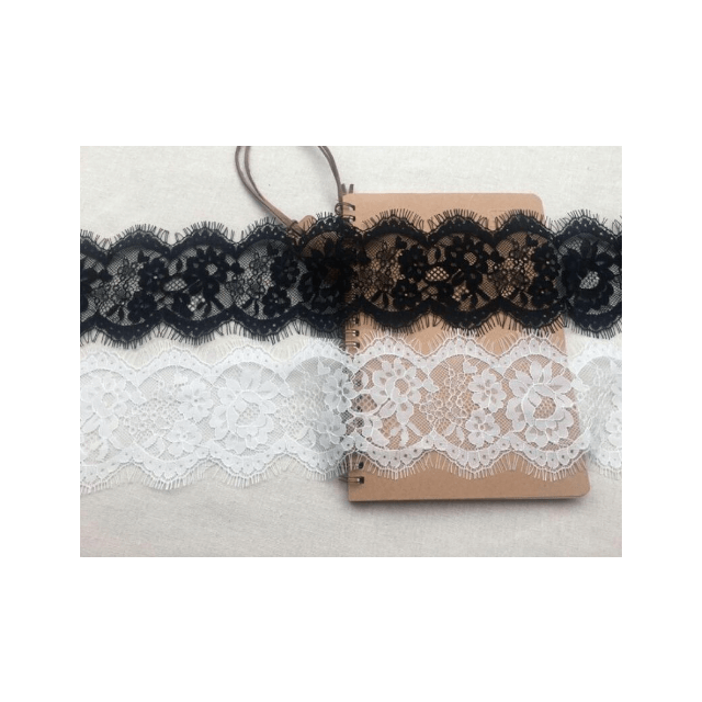 Kanten band met wimpers 7.5-9.5cm breed 295cm lang