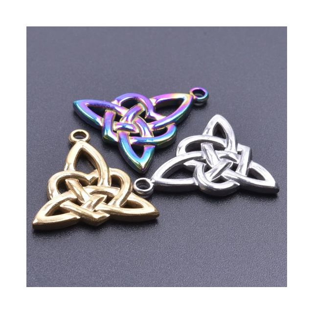 Keltische knoop bedeltje 27x25mm metaal
