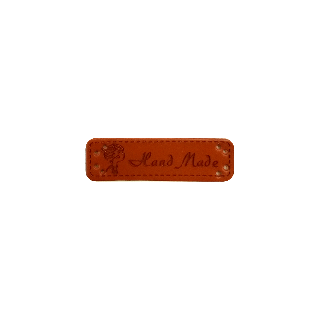 Leren Handmade label meisje 50x14mm