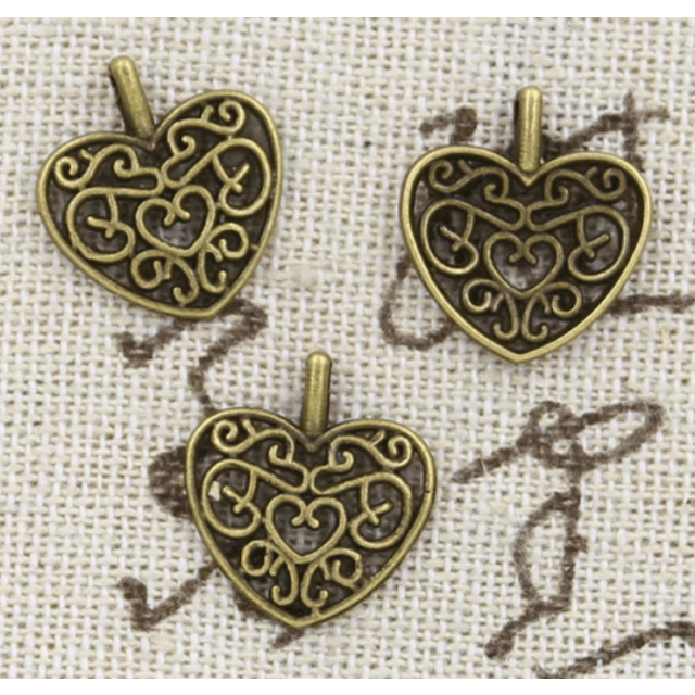 Lovely hart bedel 11 bij 14mm antic brons