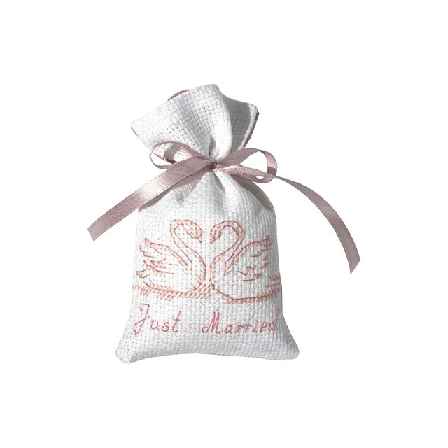 Kruidenzakje borduurpakket Just married swans STITCHCOMPANY ls-pm1212