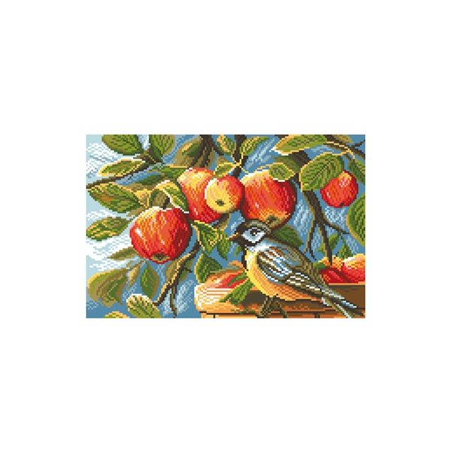 In An Apple Garden kruissteek bedrukt borduur gobelin 19x29cm van STITCHCOMPANY MP-1179