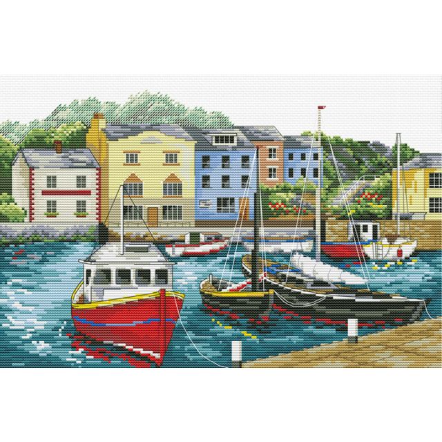 FISHING VILLAGE voorbedrukt borduurpakket van STITCHCOMPANY nw-nc540-048