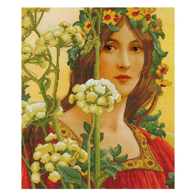 OUR LADY OF COW PARSLEY voorbedrukt borduurpakket van STITCHCOMPANY nw-nc650-041