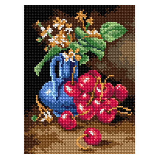 Stilleven kruissteek bedrukt borduur gobelin 24x18cm van ORCHIDEA 089.2852F