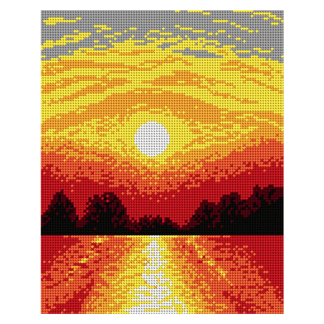 Sunset kruissteek bedrukt borduur gobelin 24x30cm van ORCHIDEA 089.1529H