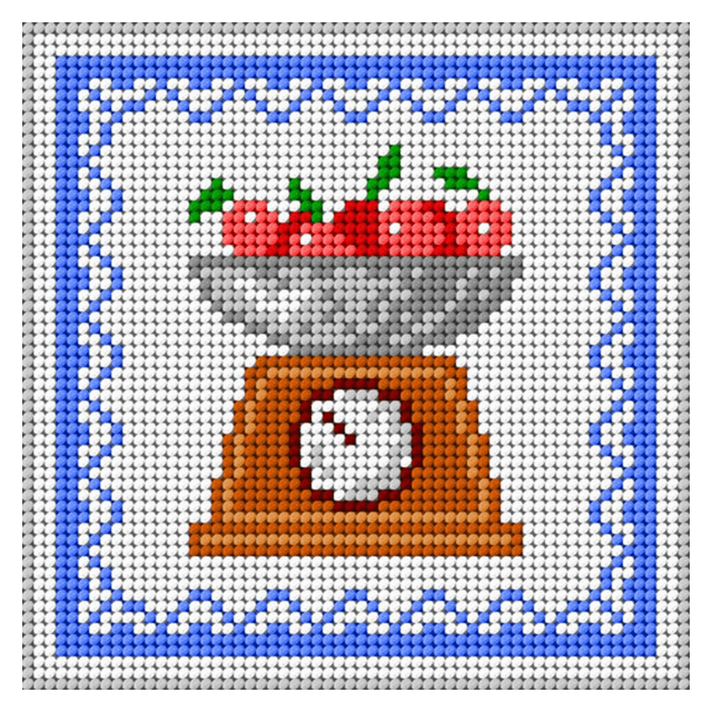 Weegschaal kruissteek borduren bedrukt gobelin 15x15cm van ORCHIDEA 089.1602D