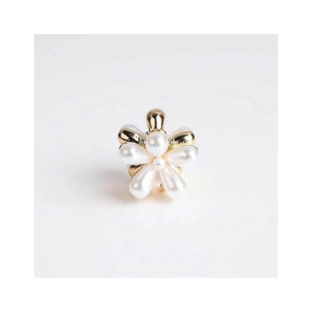 Bloem metalen haarklem met imitatieparels