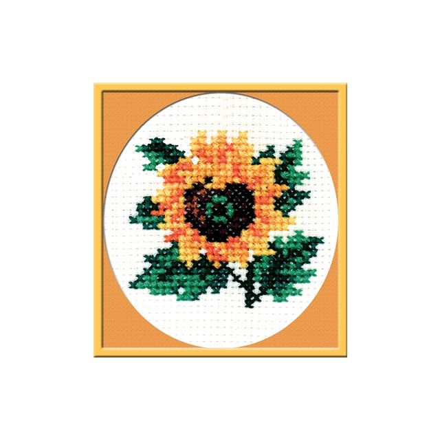 Sunflower voorbedrukt borduurpakket 7x8cm van STITCHCOMPANY pcs-0506