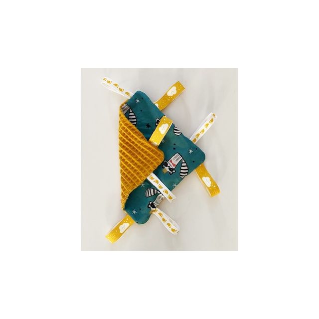 Baby labeldoekje petrol wasbeertjes van N'STUDIO