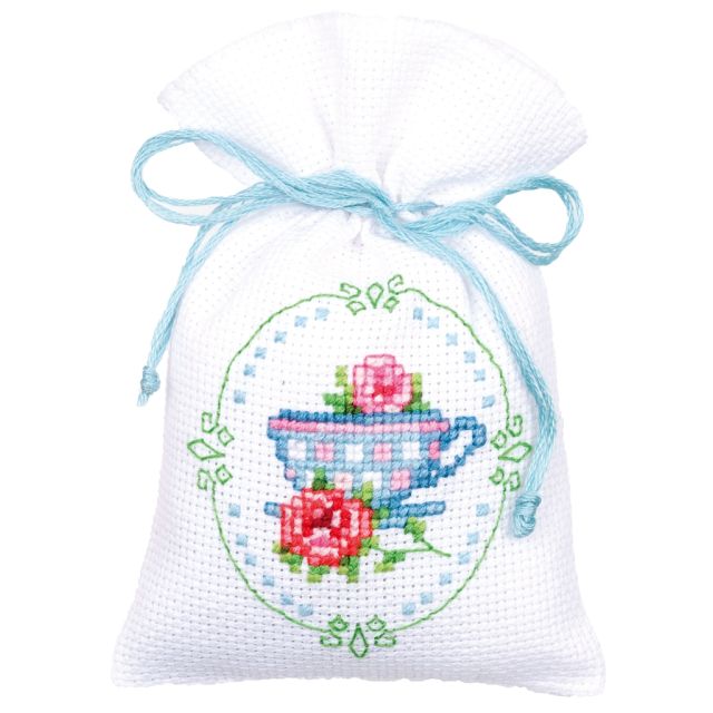 Kruissteek borduurpakket Kruidenzakje kit Romantische theetijd VERACHTERT pn-0144762