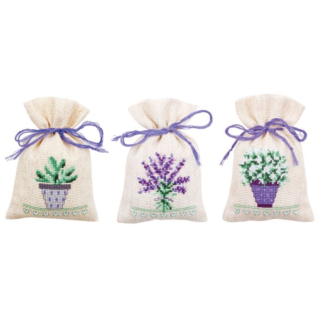 Kruissteek borduurpakket Kruidenzakje kit Provence set van 3 VERACHTERT pn-0167512