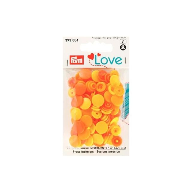 Colorsnaps drukknopen 12,4mm geel oranje van PRYM 022.393004